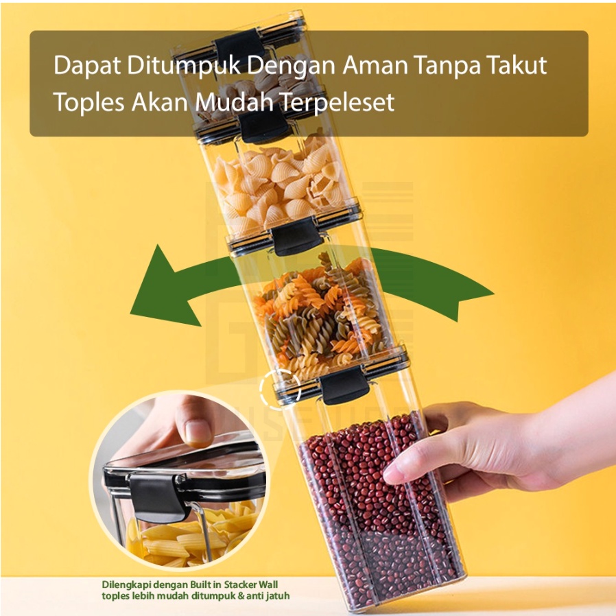 TOPLES BENING KEDAP UDARA / KOTAK SNACK CEREAL / KONTAINER MAKANAN / FOOD STORAGE KEEP FRESH CLEAN / JAR CONTAINER / PREMIUM TEMPAT PENYIMPANAN BUMBU WADAH / KEBUTUHAN DAPUR / TOPLES KEUPUK KERIPIK