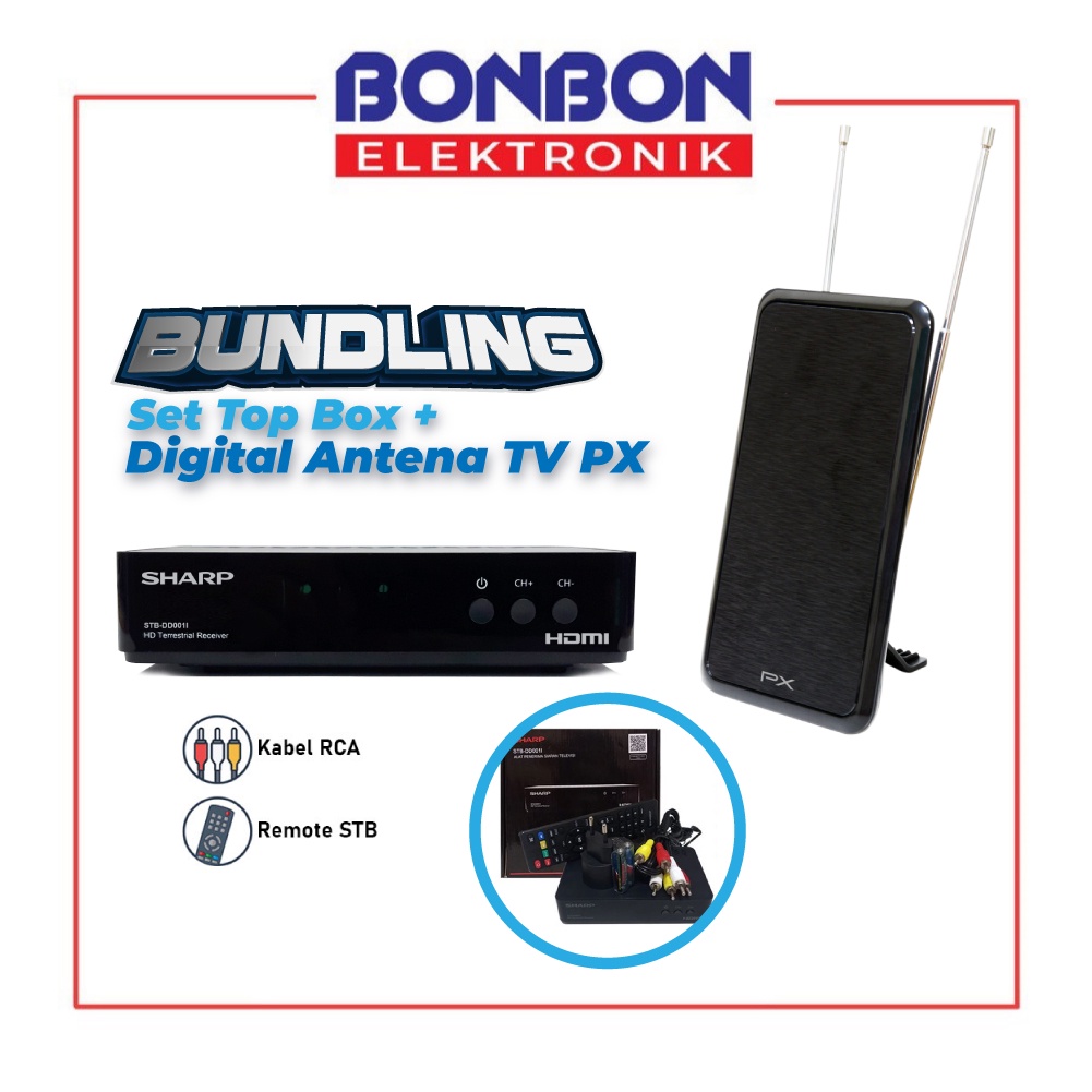 Bundling Sharp Set Top Box STB-DD001i + Antena Digital PX DA-1401NP