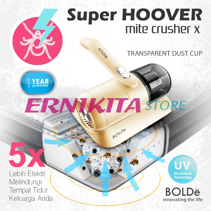 BOLDe SUPER HOOVER MITE CRUSHER X WIRELESS - Vacuum Cleaner UV Pembasmi Tungau dan Bakteri