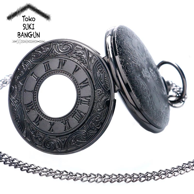 PW 005-008 BIG Pocket Watch Bronze Metal Pendant Chain Kalung Jam Saku