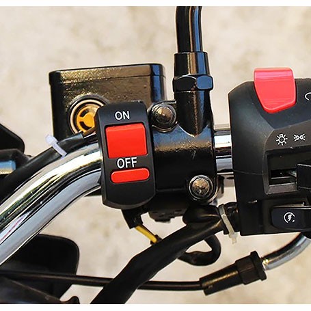 Switch On/Off Tombol untuk Lampu tambahan Motor - BSDDP - Black