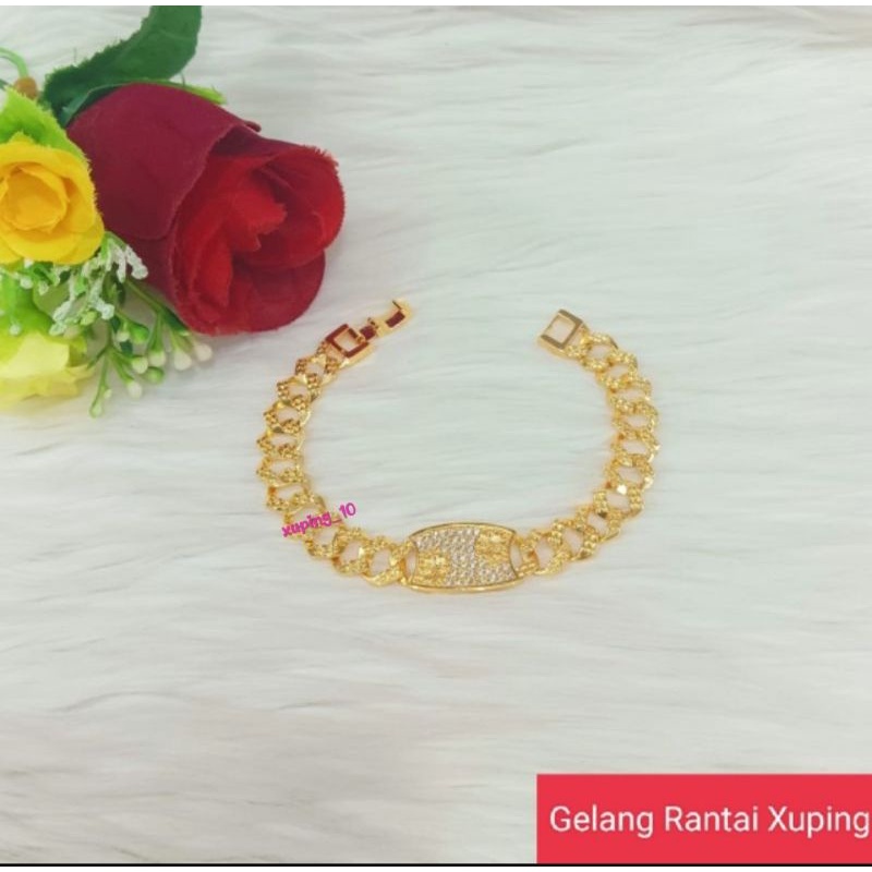 Gelang tangan rantai xuping lapis emas wanita gold AC1096