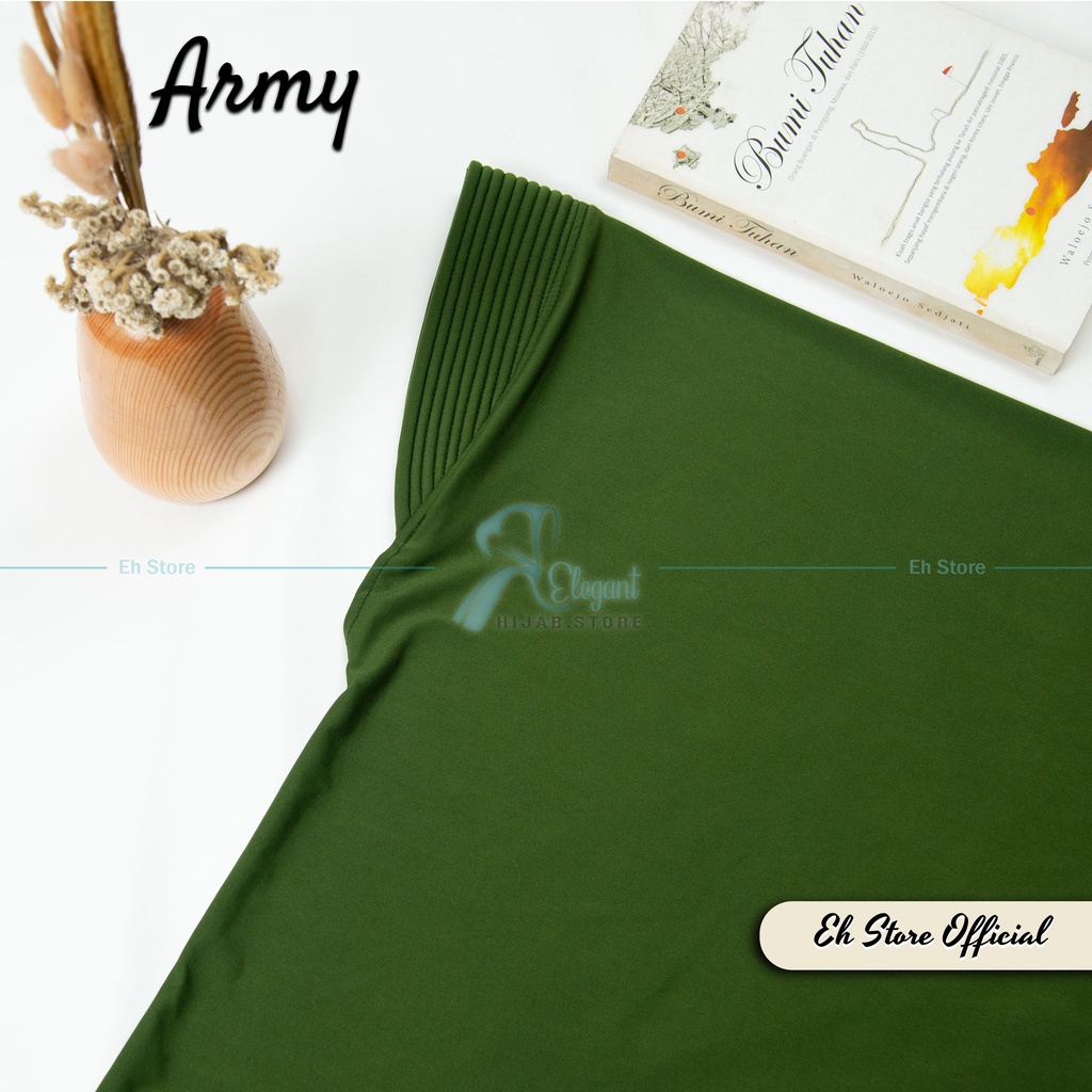 JILBAB BERGO HAMIDAH SPANDEX JERSEY PREMIUM | HIJAB SPORT I JILBAB SPORT I KERUDUNG BERGO I JILBAB INSTAN-Army