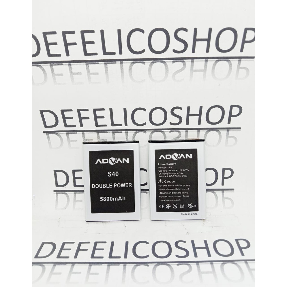 Baterai Advan S40 3G bukan 4G / LTE Hammer Original Ori OEM Double Power Batrai Batre HP