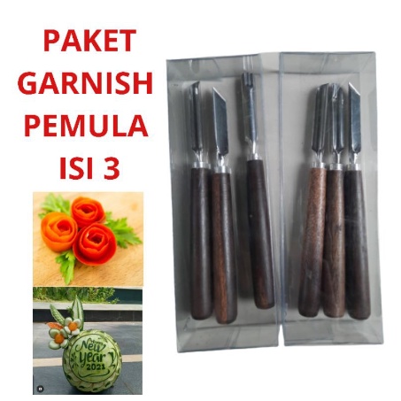 『DISKON BESAR-BESARAN』Paket Garnish Pemula | Garnish | Pisau Ukir Buah Isi 3 | pisau garnish isi 3 P