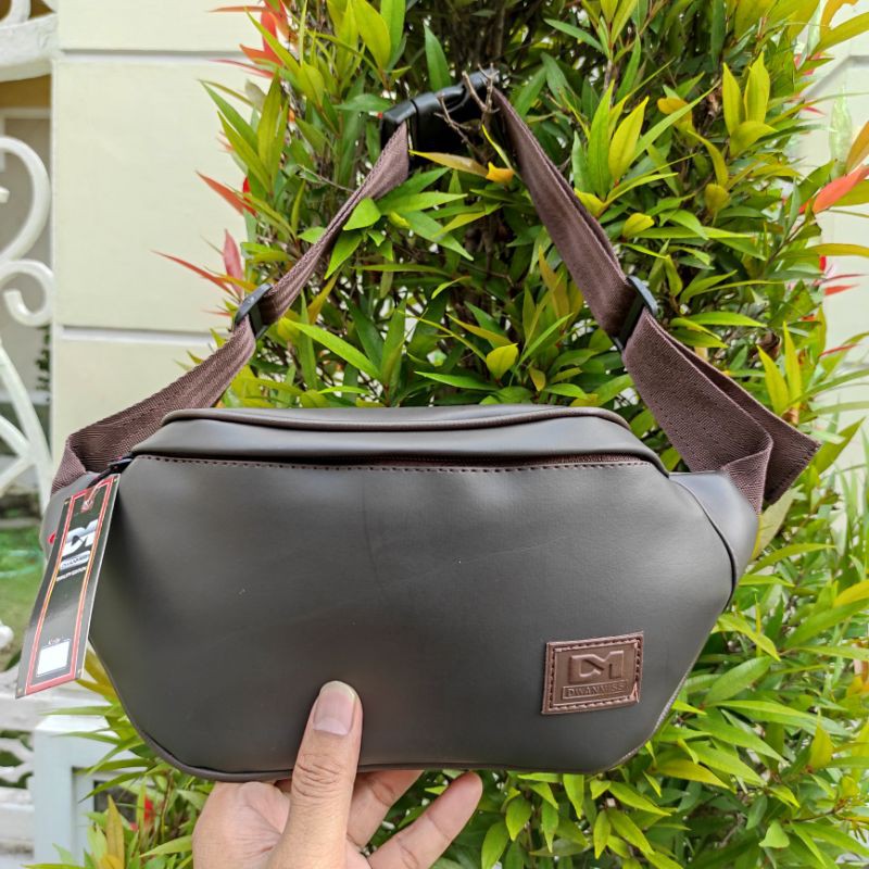 Water Proff 92℅ TAS PRIA ORIGINAL DM  TAS SELEMPANG PRIA - WAIST BAG PRIA TAS PRIA KULIT PU PREMIUM