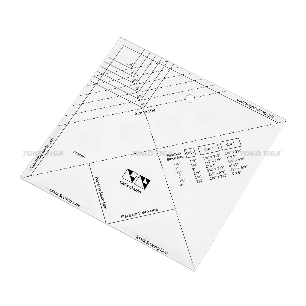 Penggaris Patchwork Quilting Cat's Cradle / Square Ruler 7&quot; (CGRDHI)