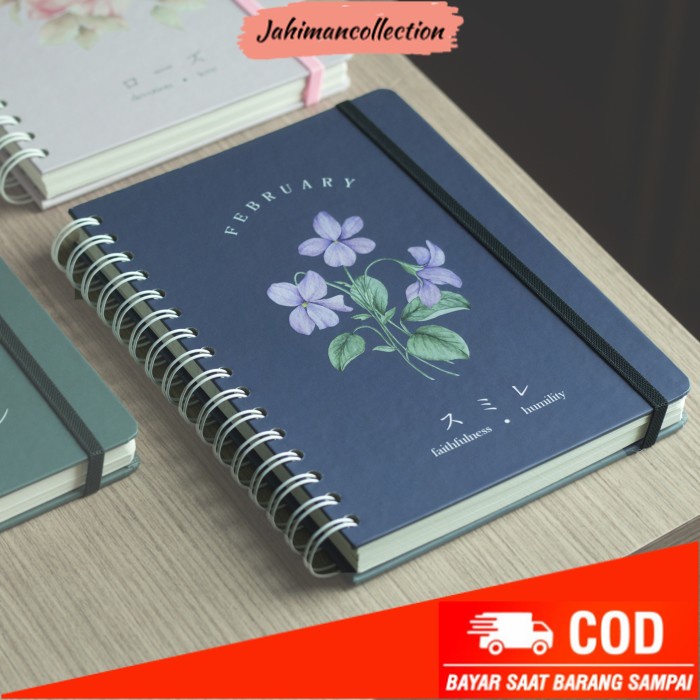 

✨ BISA COD ✨ Notebook / Journal A5 Birth Flower Series - Violet