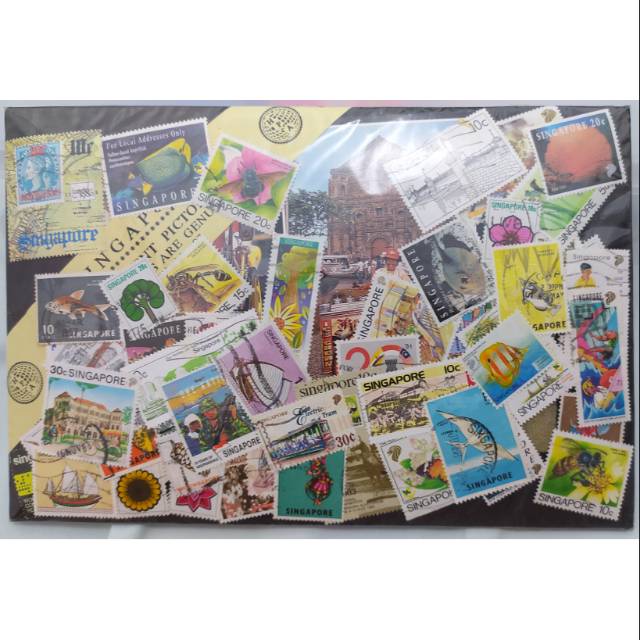 Satu set perangko Singapura dan 1 buah kartu pos