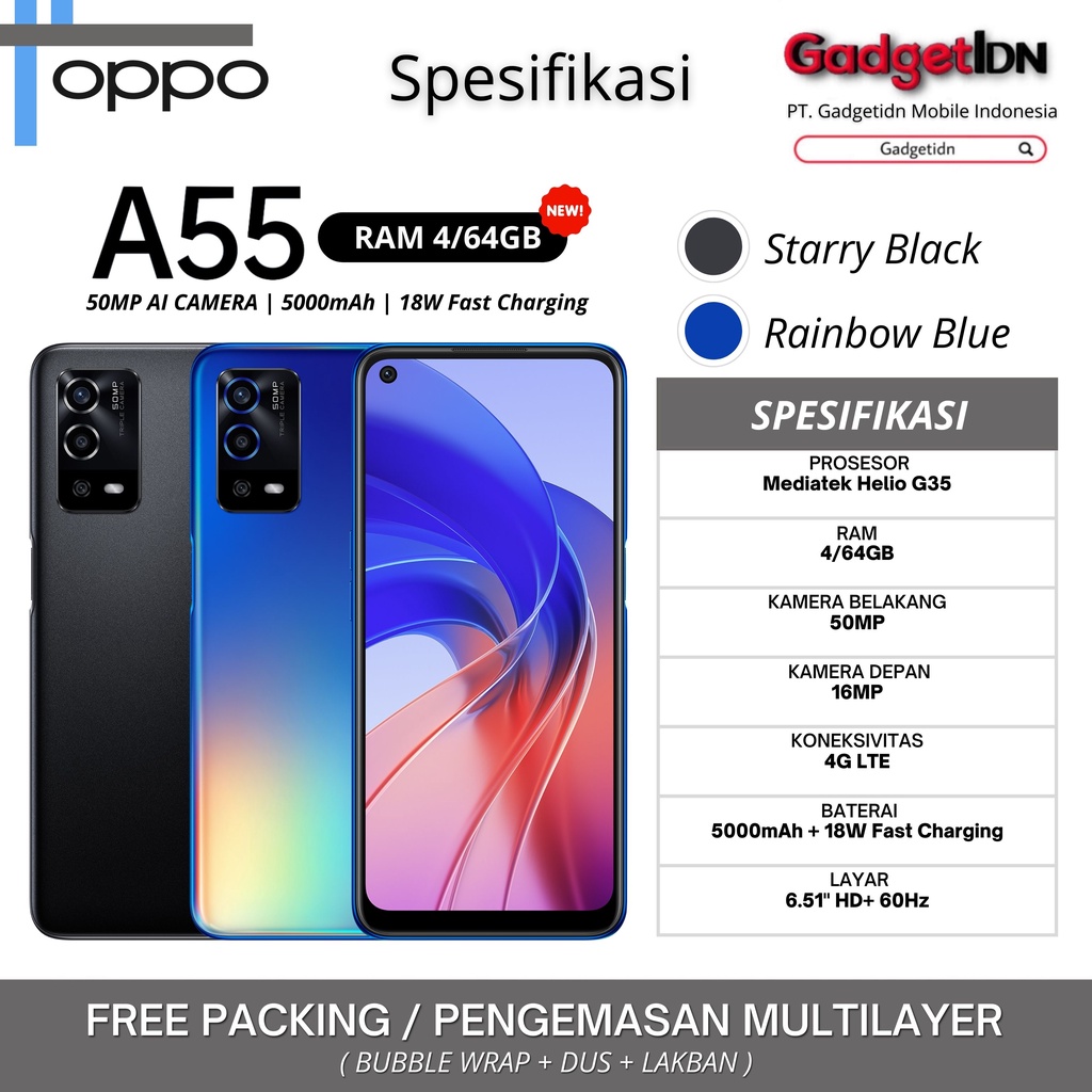 OPPO A55 4/64GB GARANSI RESMI OPPO