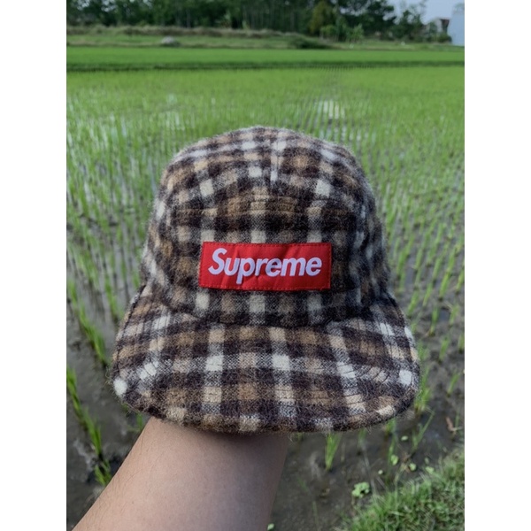 Supreme Wool Placid Camp Cap 5 Panel Brown