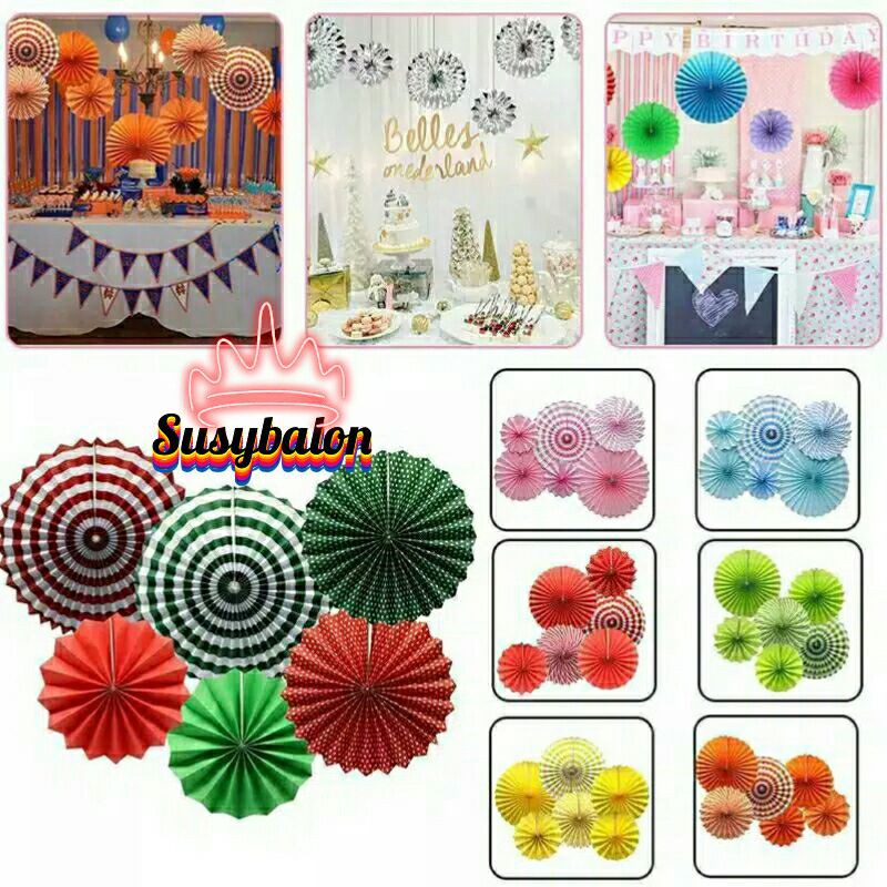 

Paper fan set/paper flower