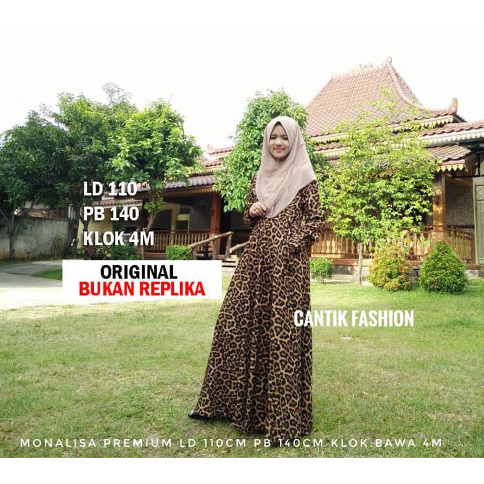 Gamis Syari Gamis Syari MONALISA Motif Leopard / Macan Murah