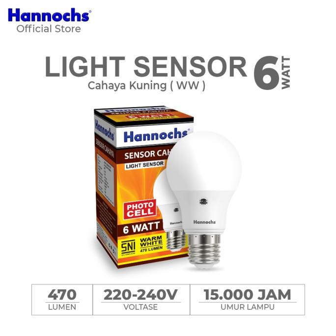 ,,,,,,,] Hannochs - Lampu LED Light Sensor - 6 watt - Cahaya Kuning