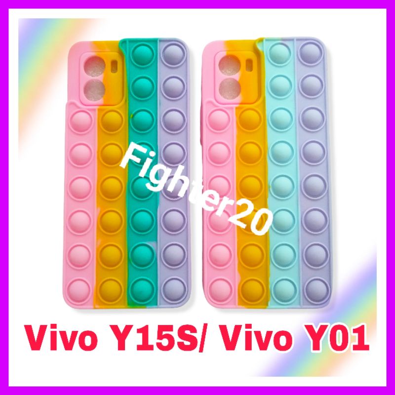 VIVO Y15S VIVO Y01 CASE POP IT RAINBOW TERBAIK