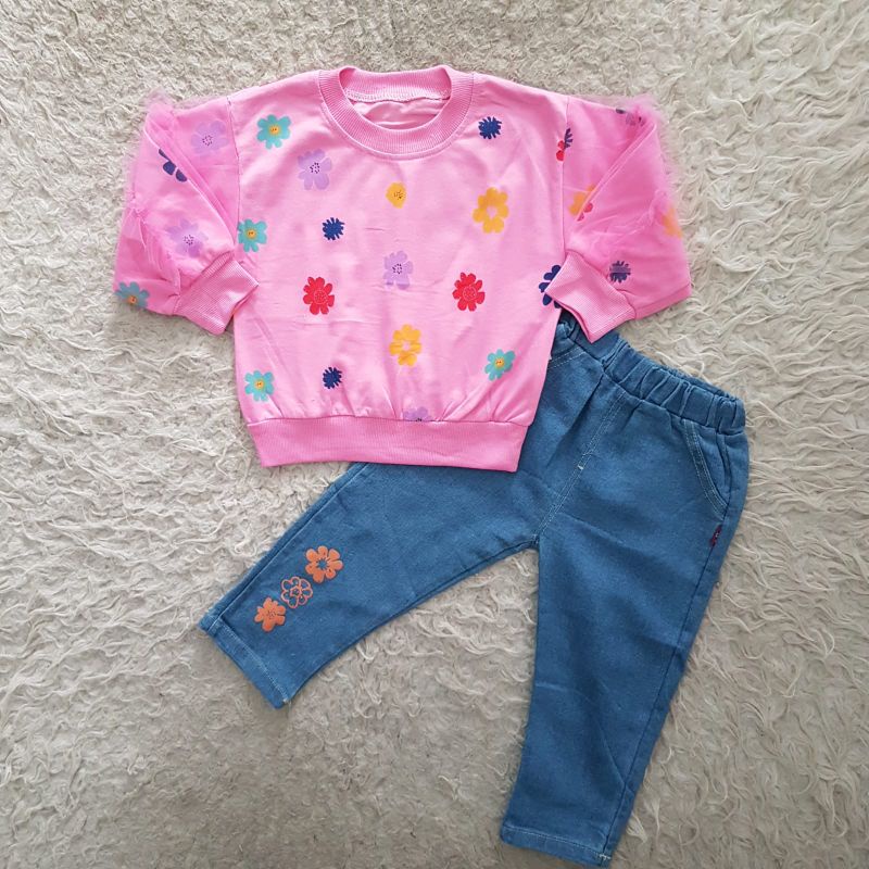 Baju Anak Perempuan Puff flower pants