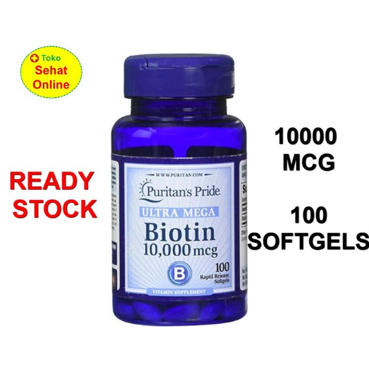 Puritan Pride Biotin 10000 mcg - 100 Softgels