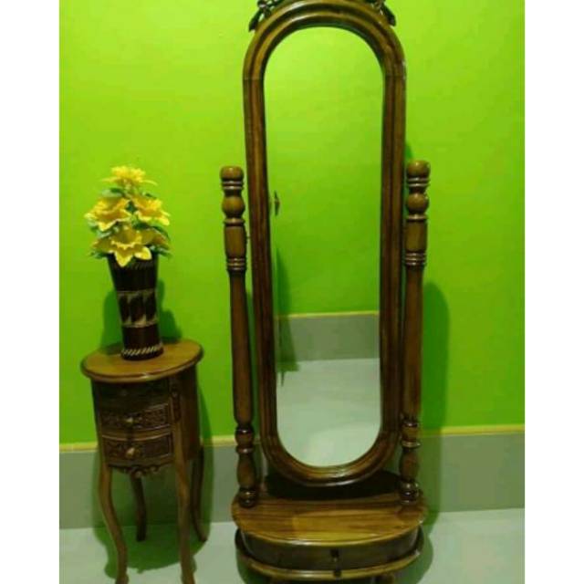 CERMIN GOYANG KAYU JATI MINIMALIS KAYU JATI JEPARA