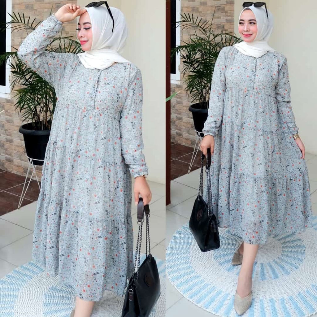 [ BISA COD ] MIDI DRESS CERUTY MIX FRIENDLY BUSUI, MIDIDRES CERUTY BABAYDOLL BUSUI MODEL TERBARU