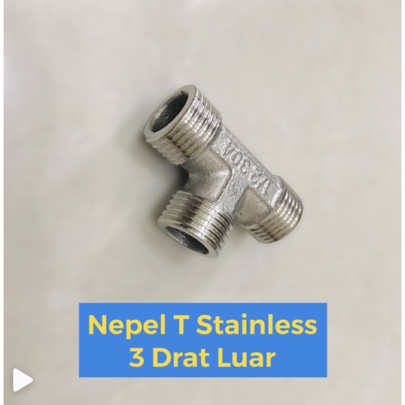 Nepel T 304 Stainless Nepel Tee Kran 1/2 inch 1/2 “ Drat Luar