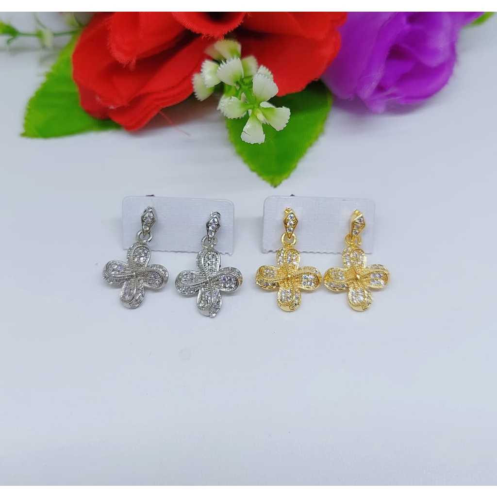 Anting tusuk permata lapis emas 0208-0209