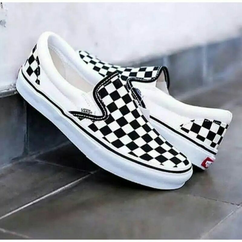 SEPATU Vans Checkerboard Slip On Catur PUTIH ORI VIETNAM BNIB