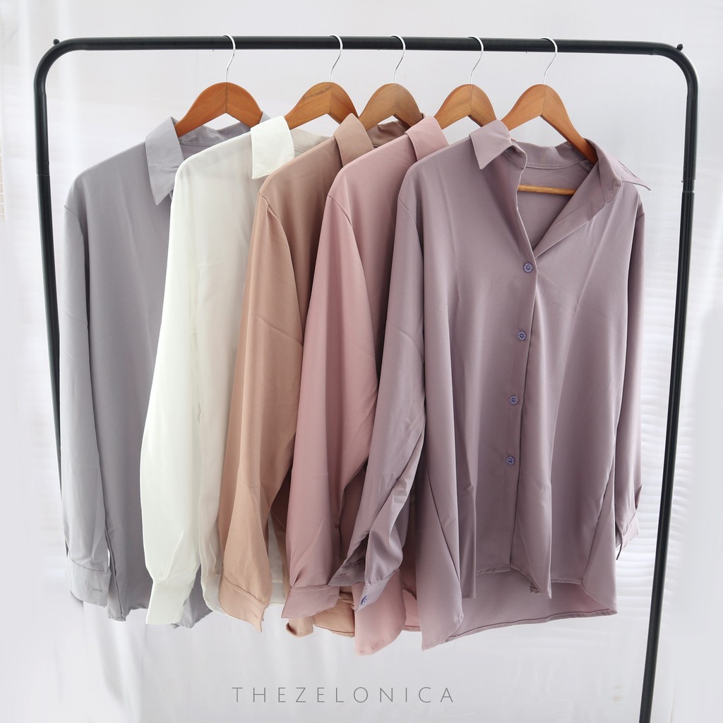 Zelonica SESHA BASIC SHIRT KEMEJA BASIC FINE RAYON PREMIUM WANITA