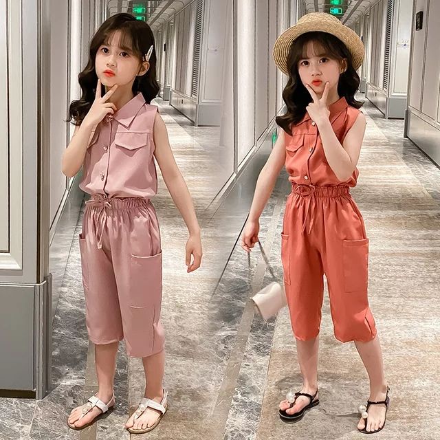 HANA GIRL SET/SETELAN ANAK PEREMPUAN IMPORT/CELANA PANJANG ANAK/BAJU ANAK TANPA LENGAN