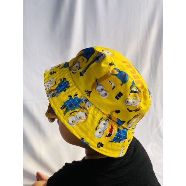 TOPI BAYI/ANAK LAKI/PEREMPUAN / BUCKET HAT MOTIF BOLAK BALIK/2 SISI