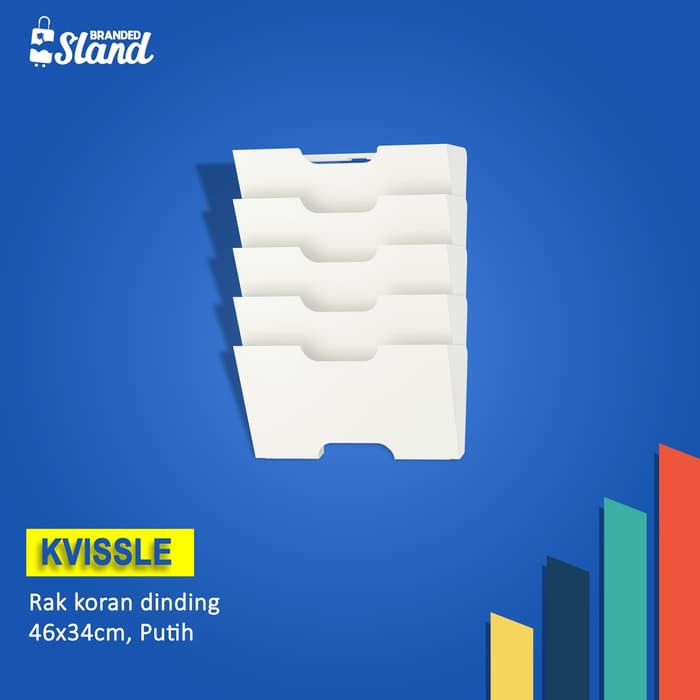 [B.ISLAND] KVSSL Rak koran / file / majalah di dinding kantor, putih 46x34cm