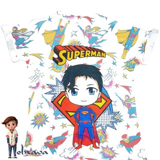 ELNAVA BAJU  ANAK COWOK  IMPORT  KAOS  ANAK SUPERMAN PUTIH 