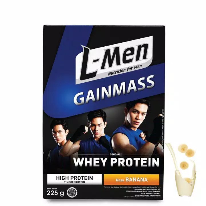 L-men Gainmass Banana 225gr - Lmen susu bubuk - susu penambah massa otot