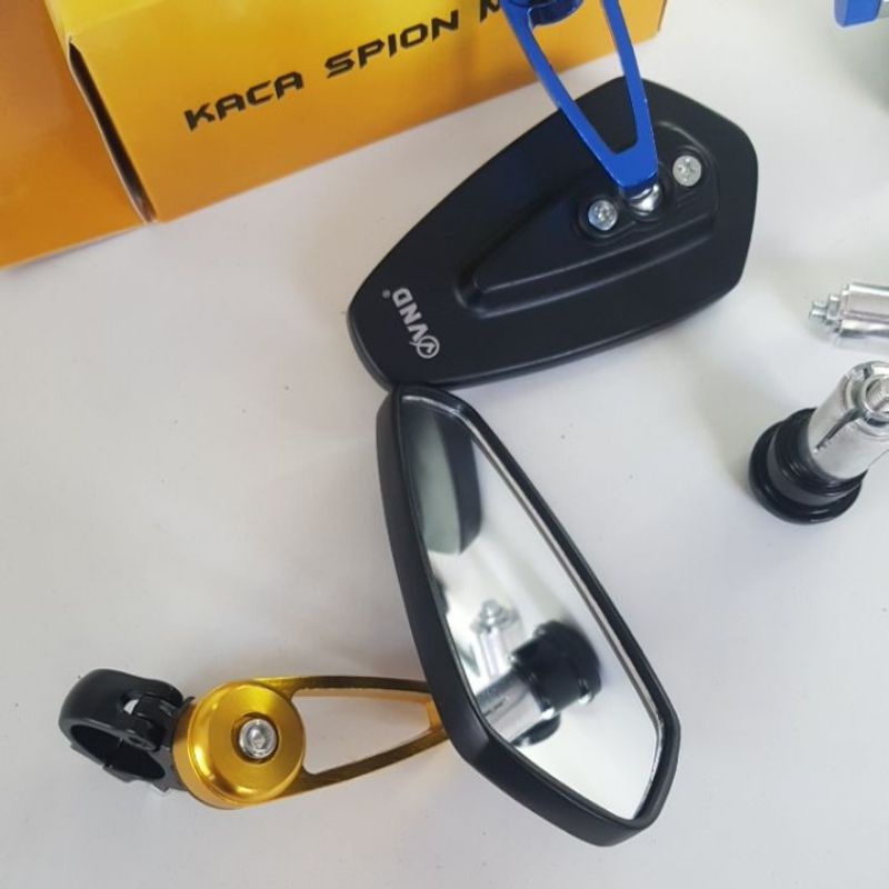 spion jalu oval kaca putih dan biru  spion bar end jalu oval universal