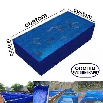 kolam Terpal Kotak Lembaran Custom ORCHID PVC Semi Karet