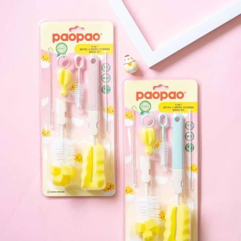 Paopao 6in1 Bottle &amp; Nipple Cleaning Set - Pembersih Botol