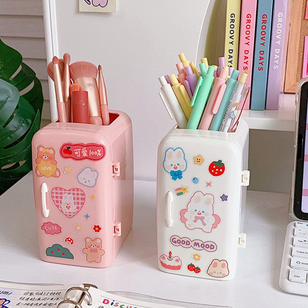 ELEGANT School Supplies Refrigerator Pen Holder Office Desk Organizer Pencil Case Desk Accessories Creative Kawaii Storage Tube Storage Box Large-capacity Pen Storage Stand/Multicolor