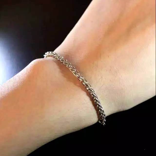 Gelang pria titanium asli stainless steel