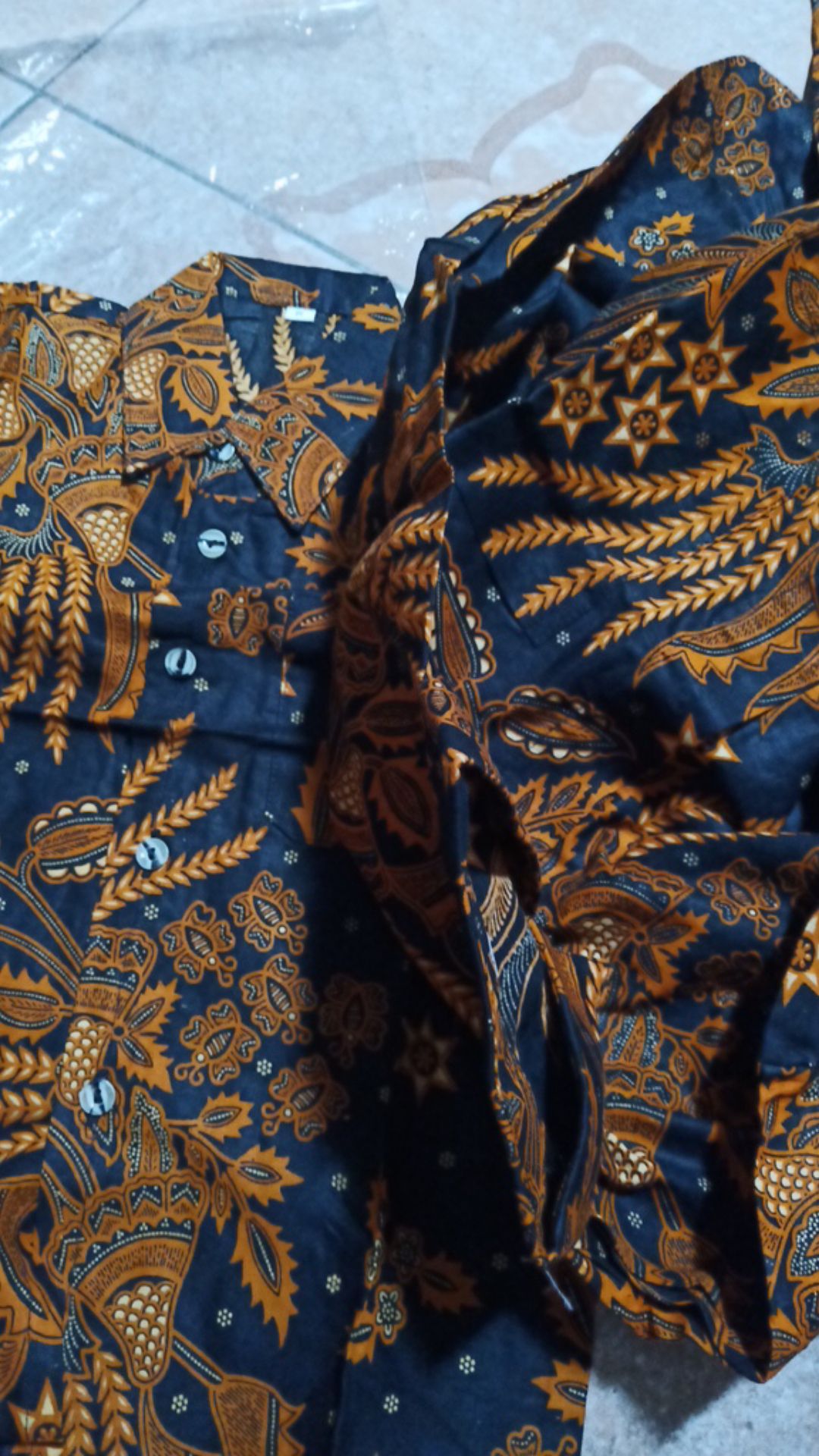 Baju Couple Ayah Dan Anak  Kemeja Hem Batik Manggar