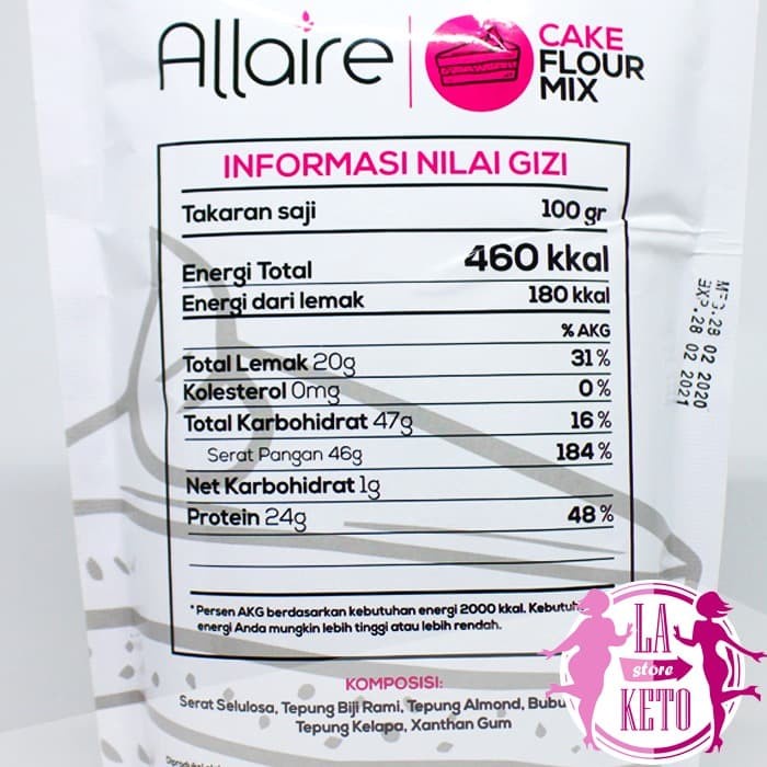 

hbt204tt Allaire Cake Flour 500 Gr Tepung Kue Keto / Low Carb @500Gram Da01D100