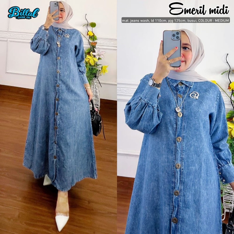 EMERIL MIDI DRESS JEANS BY BILLAL