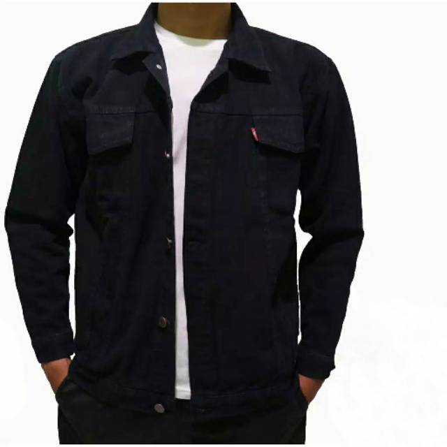 Jaket Jeans Hitam/Jaket Denim Hitam/Jaket Pria Hitam/Jaket Keren