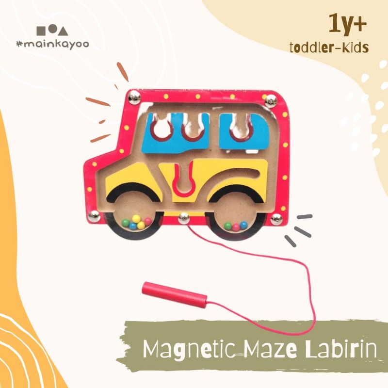 MAIN MAGNETIC MAZE LABIRIN - MAINAN EDUKASI MONTESSORI ANAK