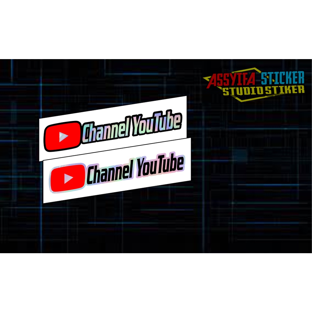 Stiker Cutting nama channel YouTube Custom Hologram