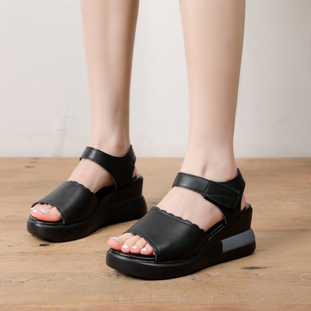 SS-SW10 Sandal Wanita Wedges Claire 2 Warna Import COD TERMURAH