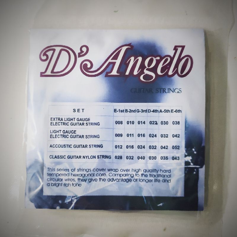 senar gitar elektrik D'angelo ORIGINAL 009 bonus senar 1 dan 2