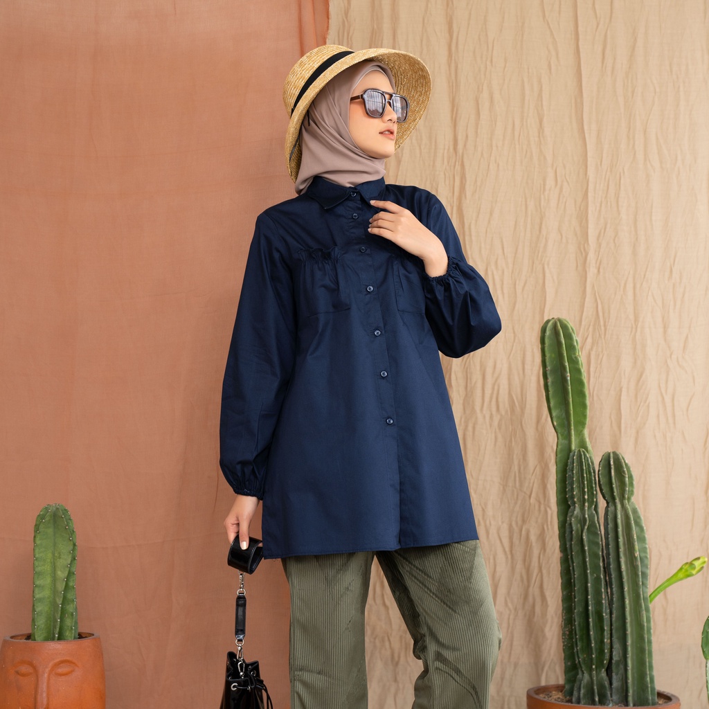 Maydee Tunik Aiko Couple Atasan Tunik Couple Kasual Premium-Aiko Navy