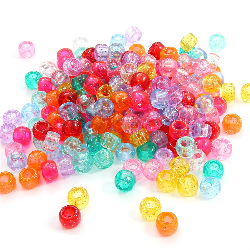 100Pcs Candy Color Acrylic Round Hole Spacer Beads For Jewelry Making Charms Kids DIY Craft Earring Bracelet Handicrafts