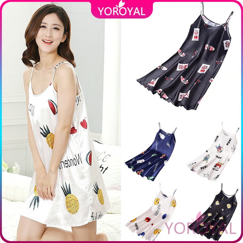 [COD] Baju rumah santai seksi baju tidur seksi dress santai dress tidur seksi Bahan silk sutra halu