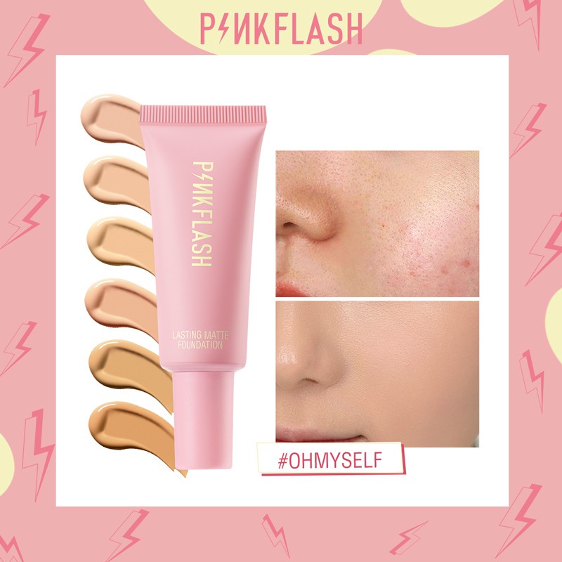 PINKFLASH #OhMySelf Lightweight Foundation Oil-control -6 Colors Celebshine