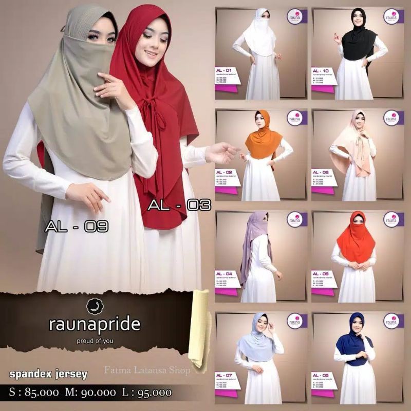 Jilbab Instan Rauna/Bergo/Kerudung Instan/Jilbab Masker